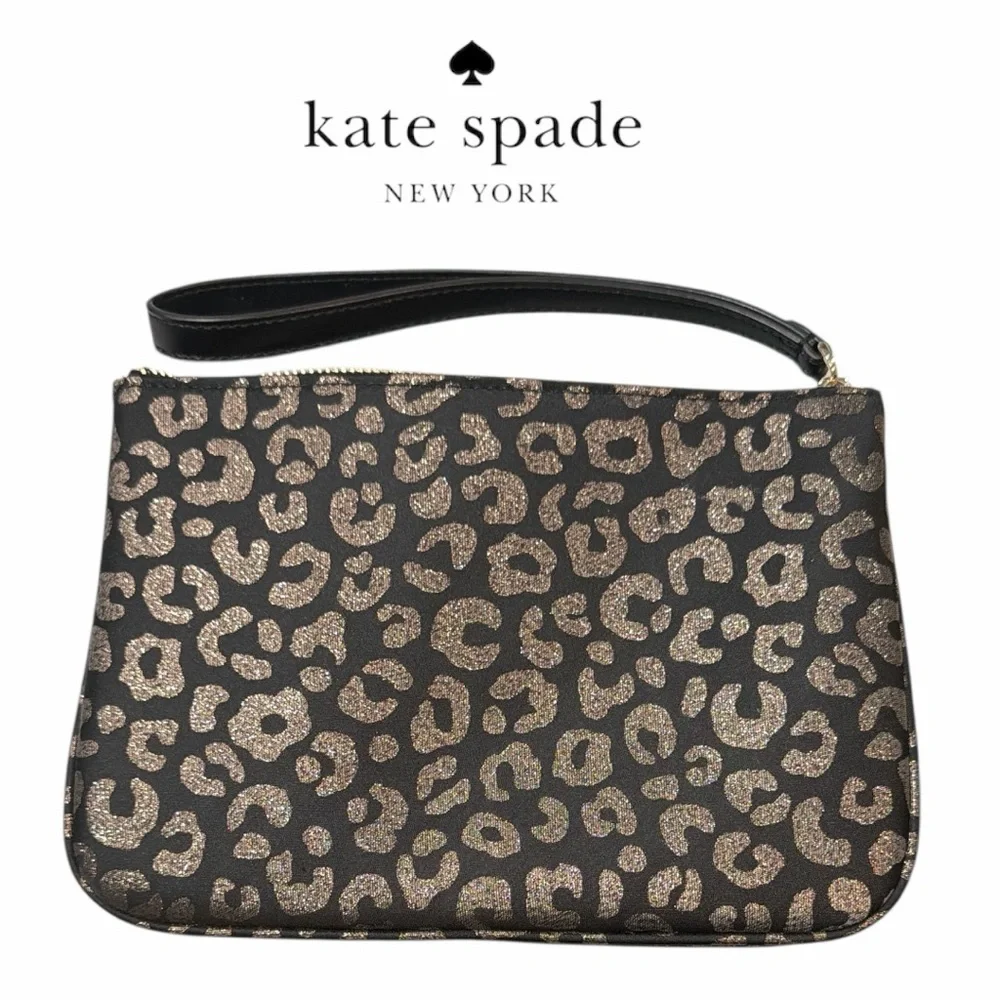 Kate Spade‎ Chelsea Medium Metallic Leopard Print Wristlet